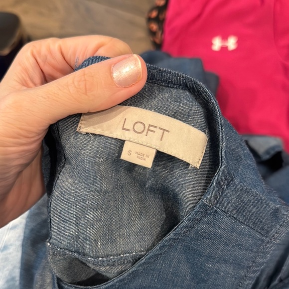 Denim Off-Shoulder Ruffle Top - Picture 2 of 3